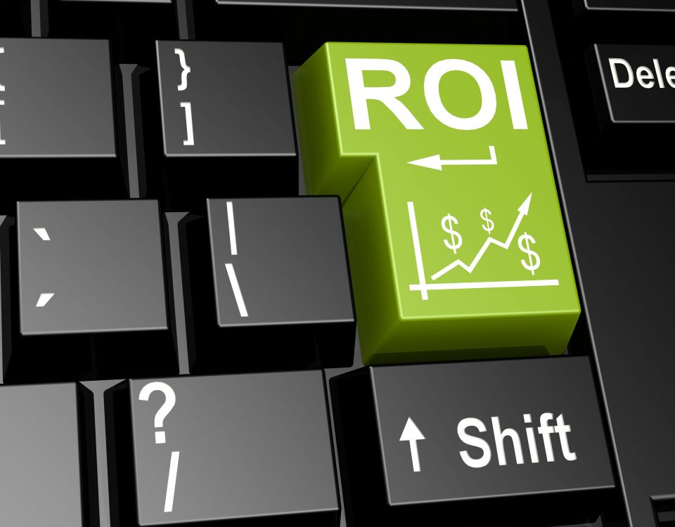 ROI word on the green enter keyboard